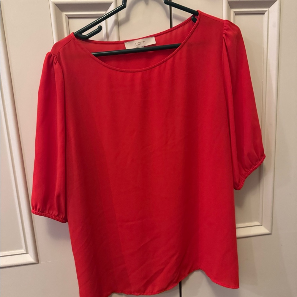 LOFT Bright Red Blouse